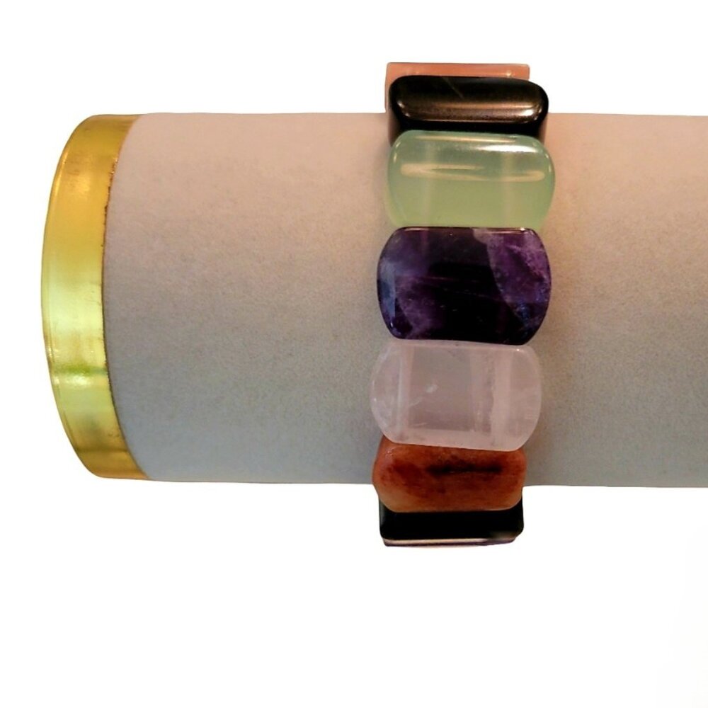Stones of Many Stories - Vintage 1990s Quartz Gemstone Bracelet